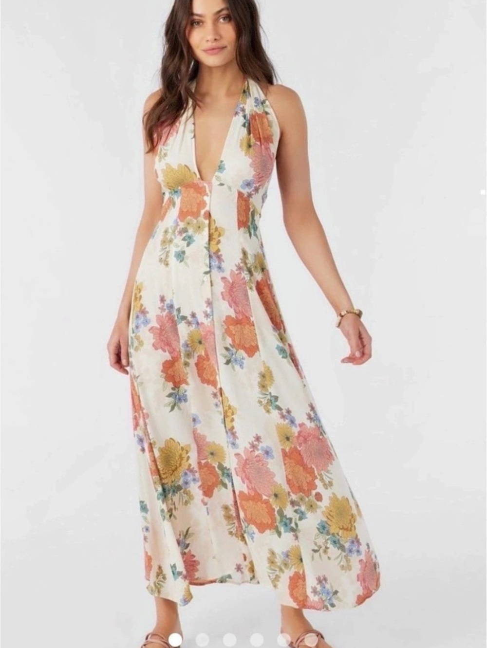 O’Neill Jemma Maxi Floral Dress, Cream & Multicolor